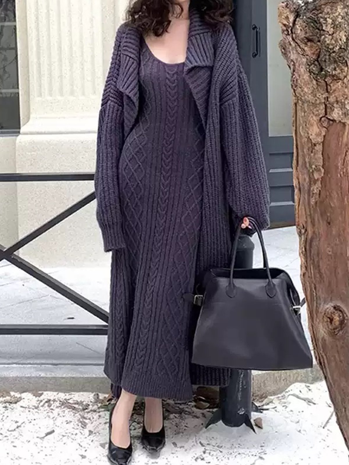 Regular Fit Spaghetti Casual Sweater Dress