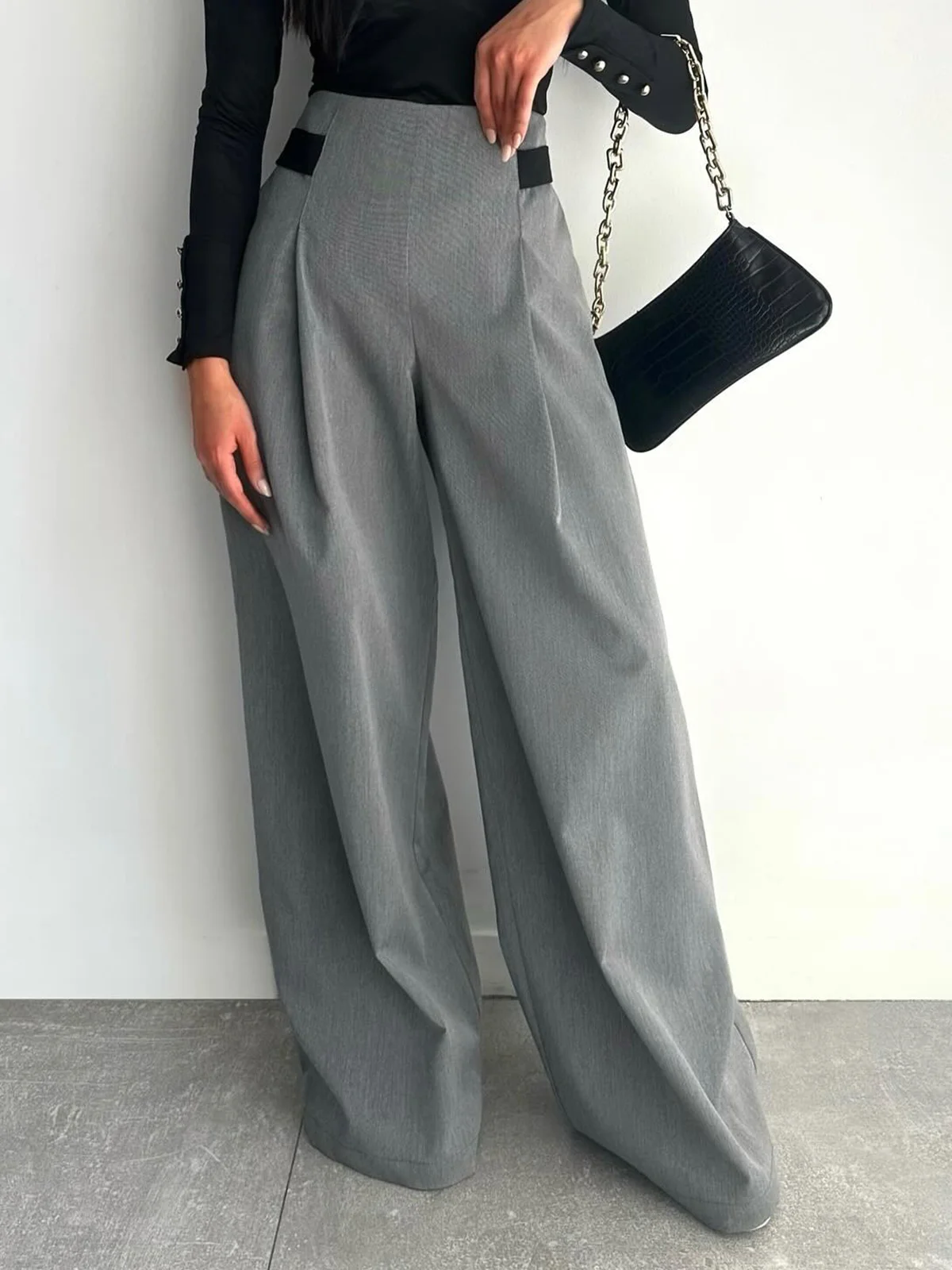 Wide leg Urban Plain Regular Fit Pants