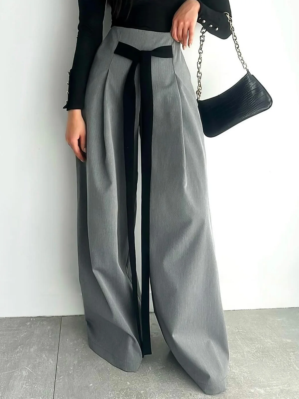 Wide leg Urban Plain Regular Fit Pants