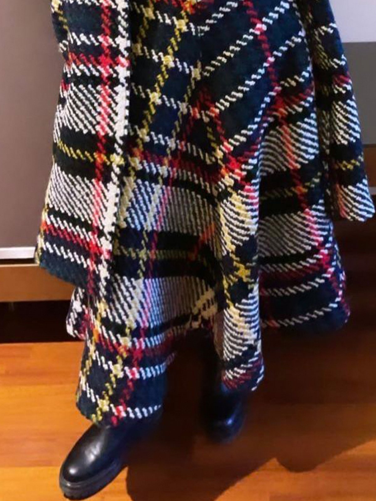 Loose Urban Plaid Skirt With No Belt