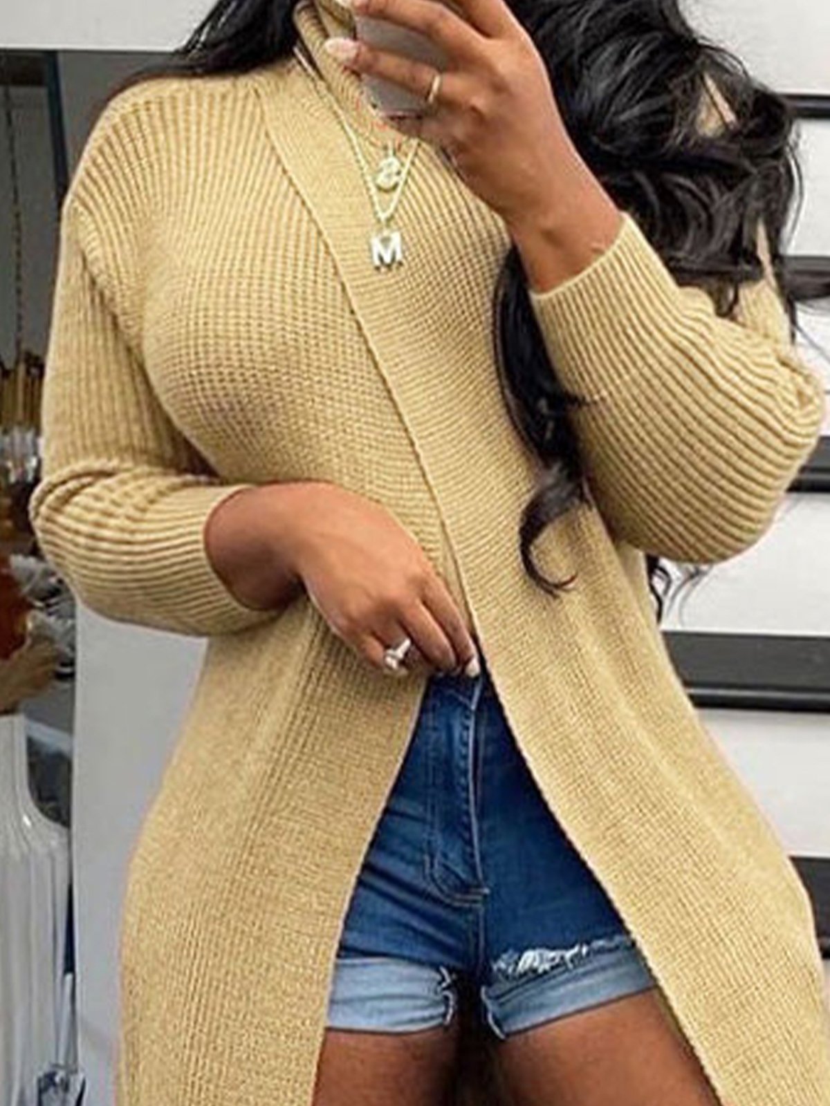 Regular Size Casual Regular Sleeve Sweater