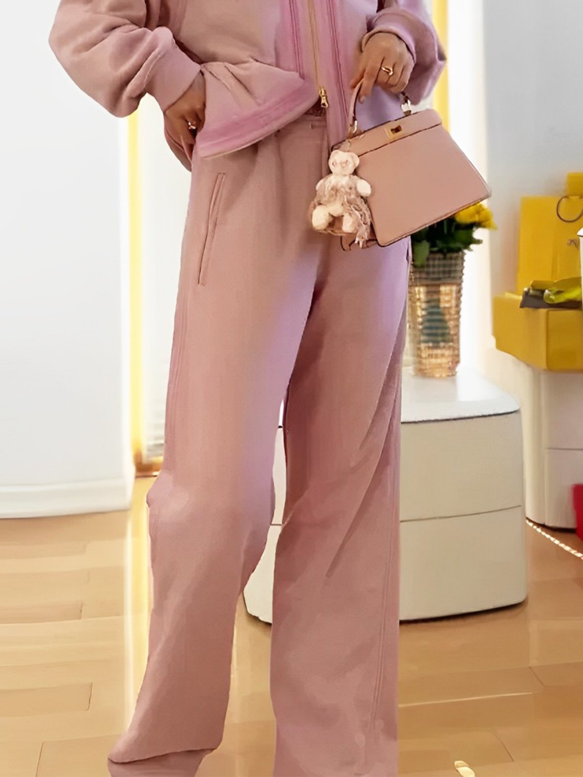 Casual Plain Regular Fit Wide leg Pants