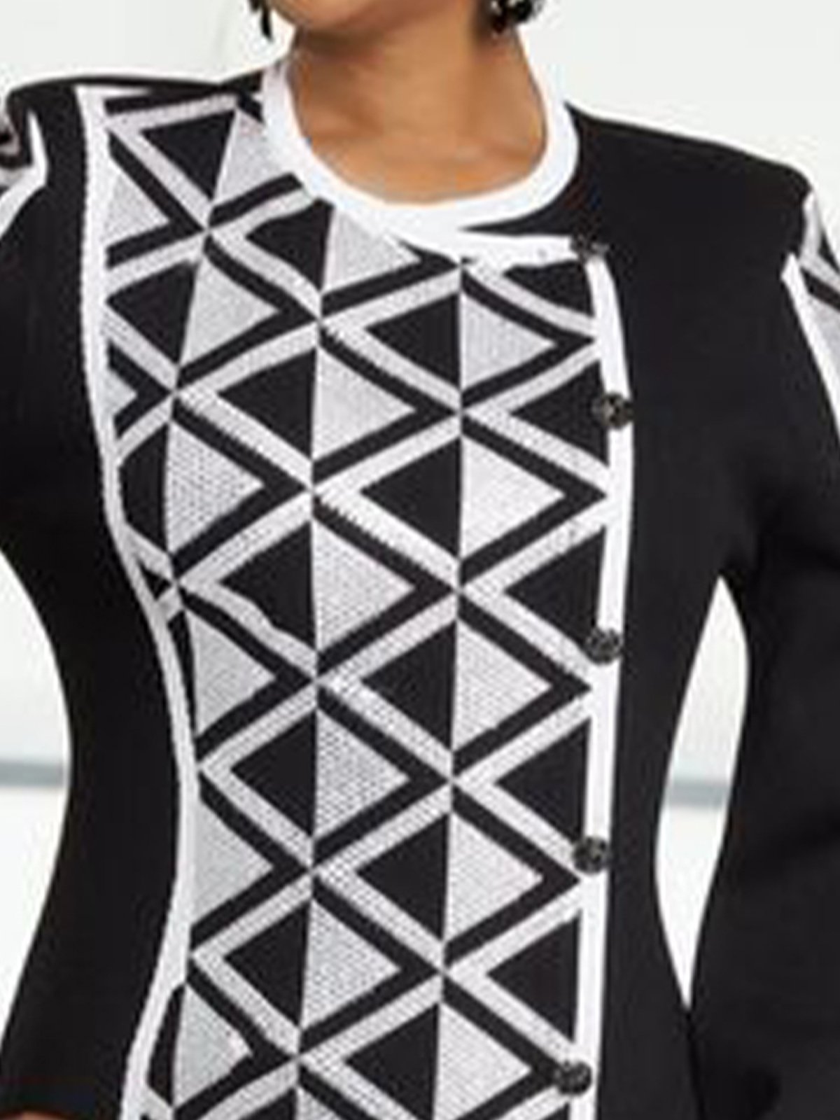 Regular Sleeve Urban Regular Fit Geometric Sweater