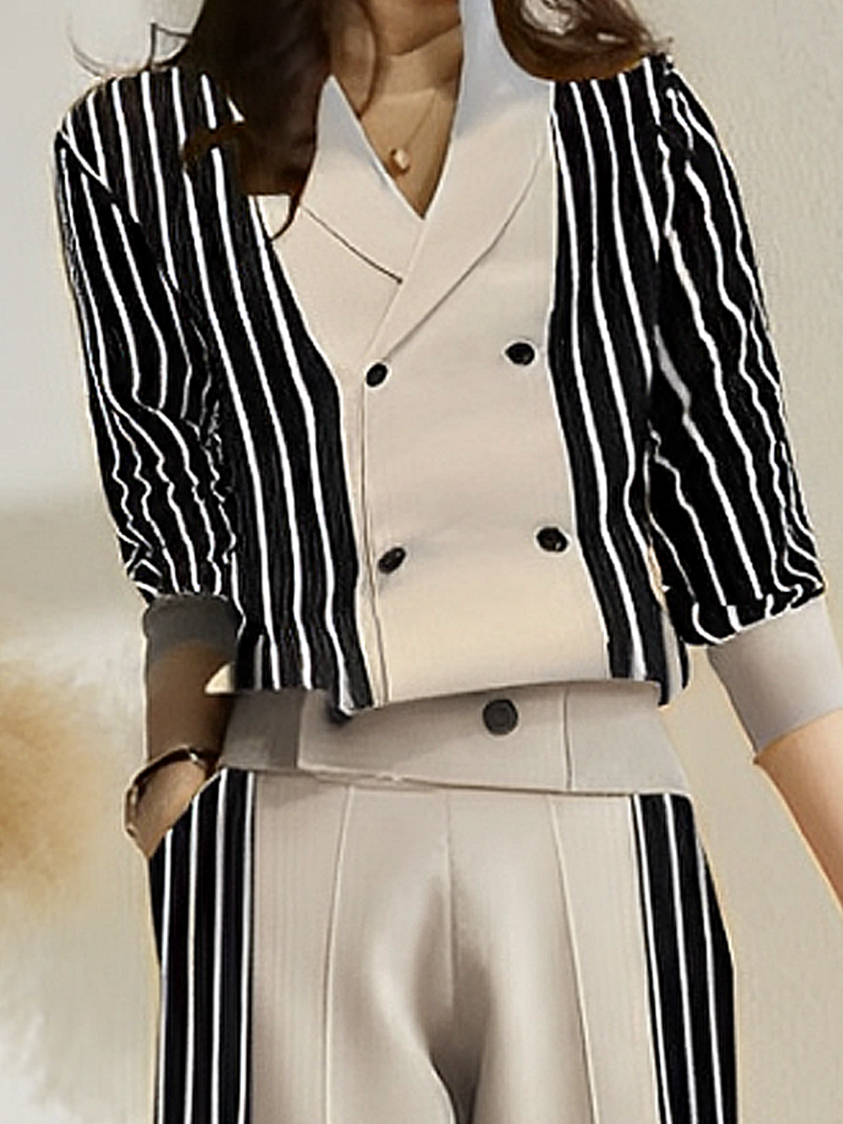 High Elasticity Casual Regular Sleeve Shawl Collar Long Sleeve Color Block Cardigan sweater