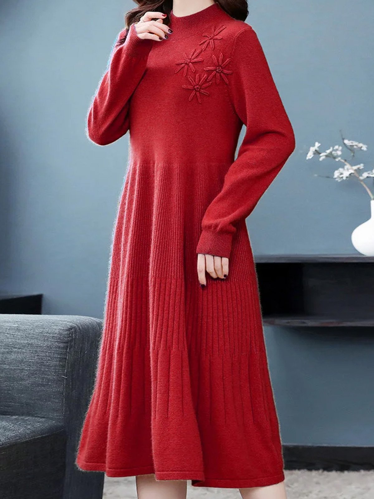 Regular Sleeve Regular Fit Urban Sweater Dress