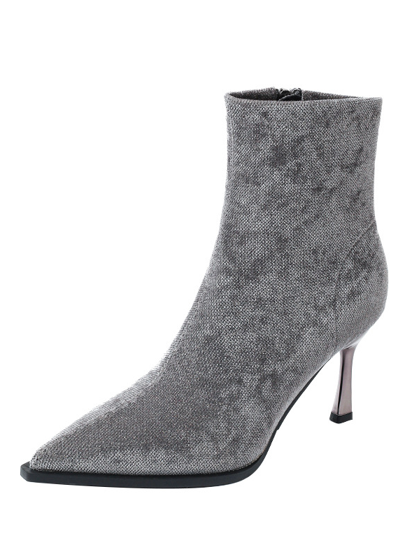 Glitter Plain Urban Velvet Fashion Boots