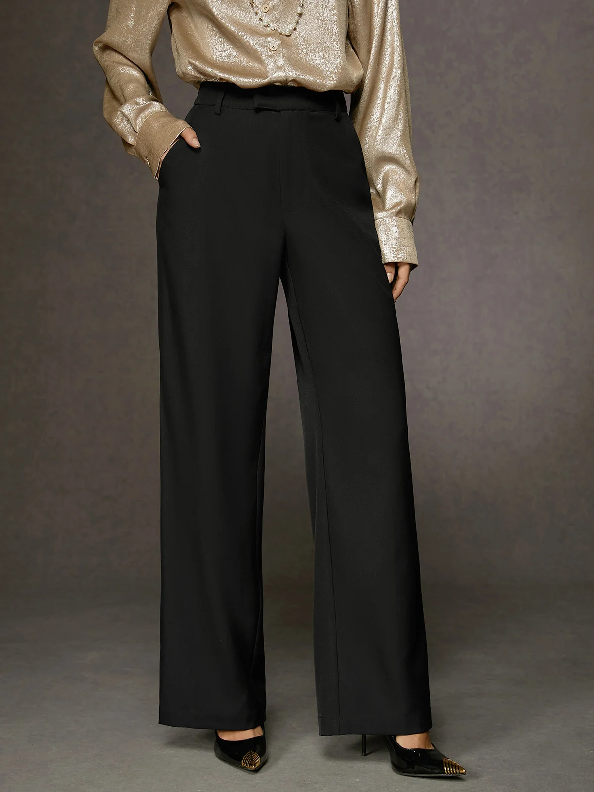 Urban Plain Pockets Fashion Straight Pants