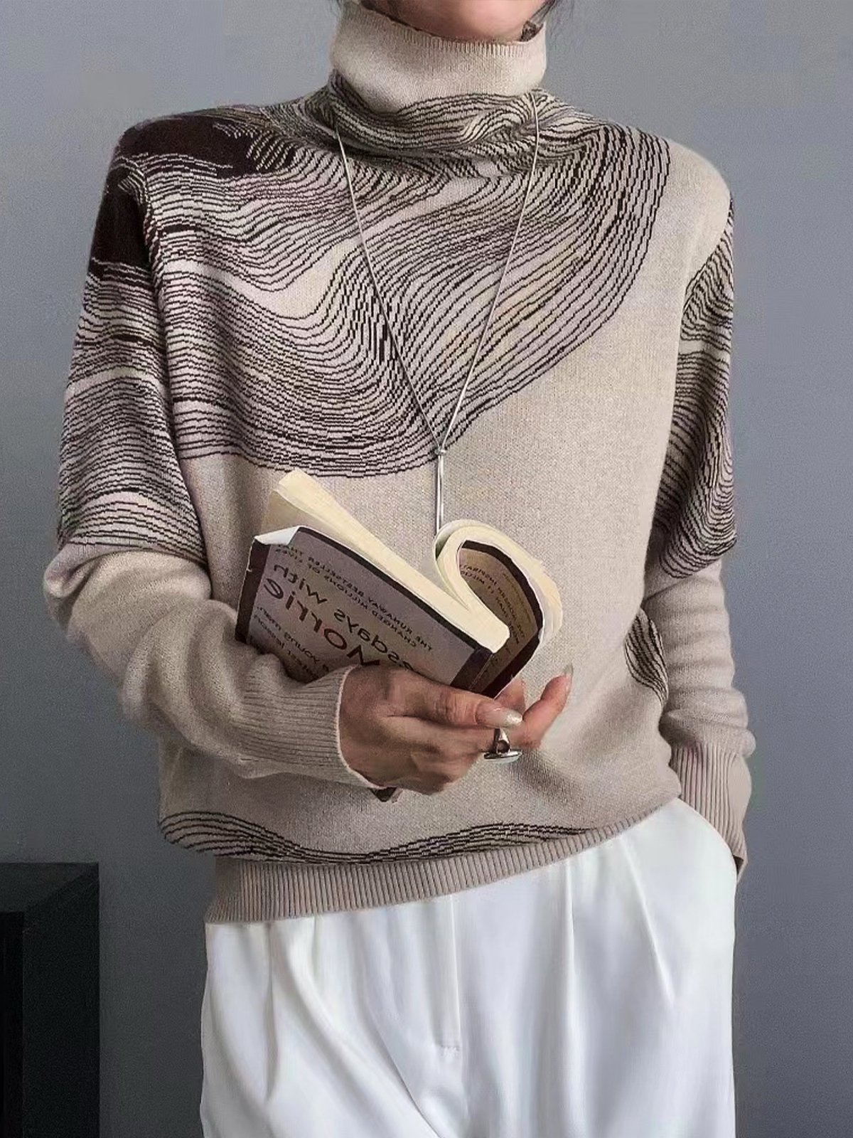 Regular Sleeve Casual Turtleneck Loose Sweater