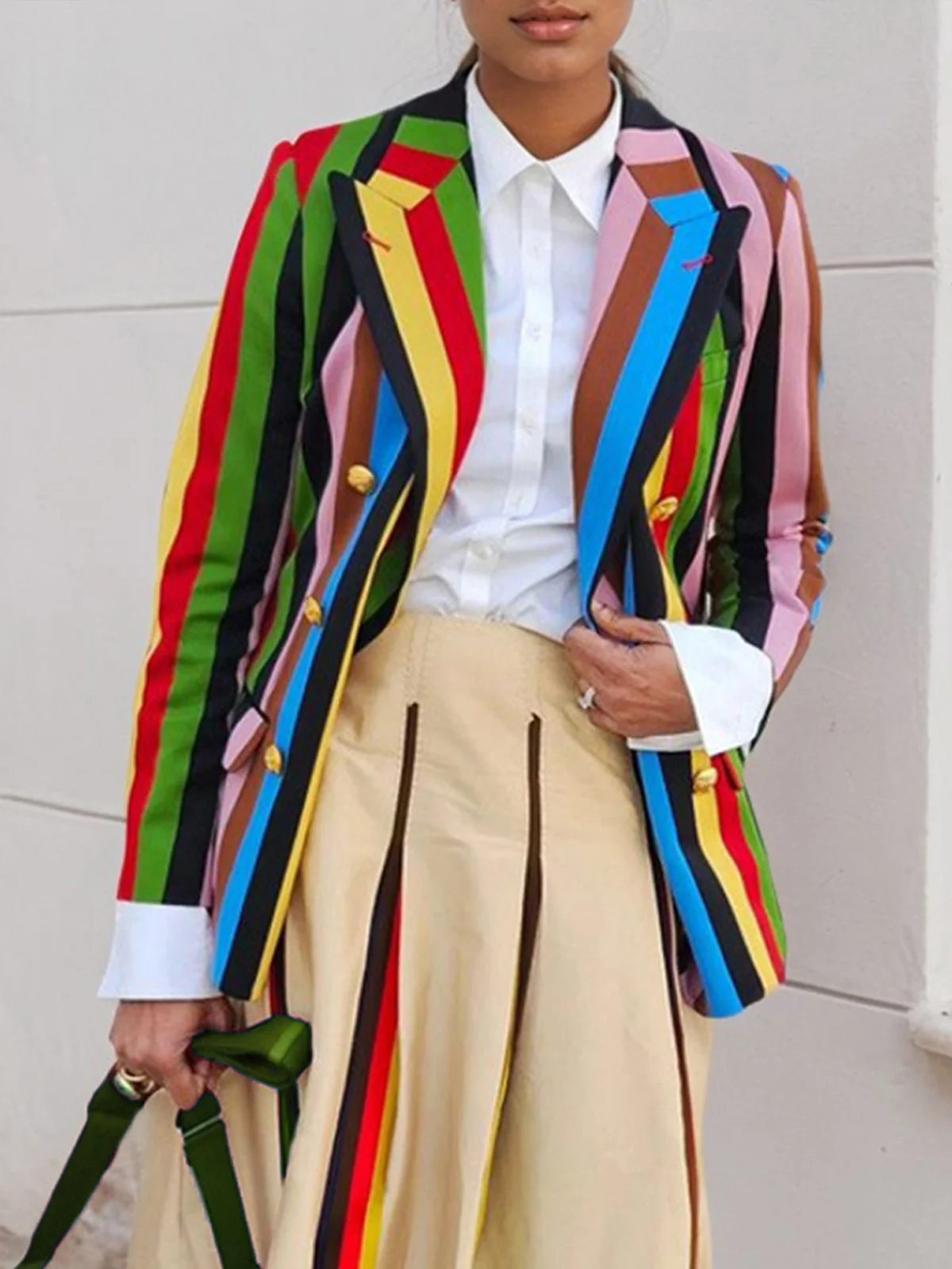 Urban Lapel Collar Striped Blazer