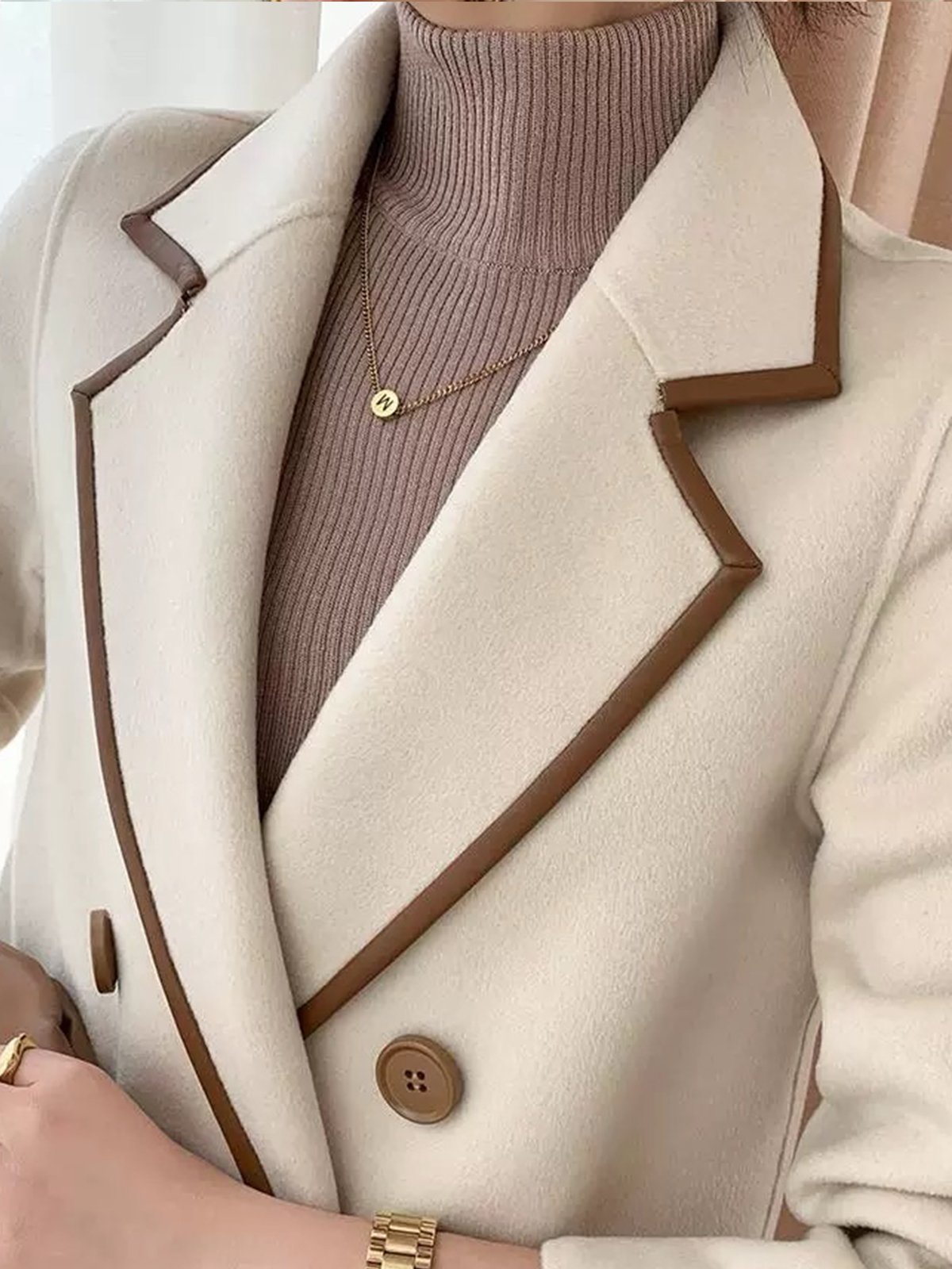 Color Block Urban Regular Sleeve Lapel Collar Blazer