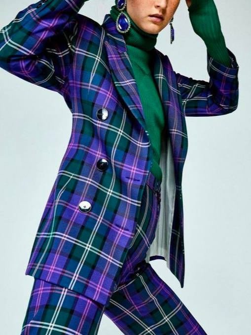 Regular Sleeve Plaid Urban Blazer