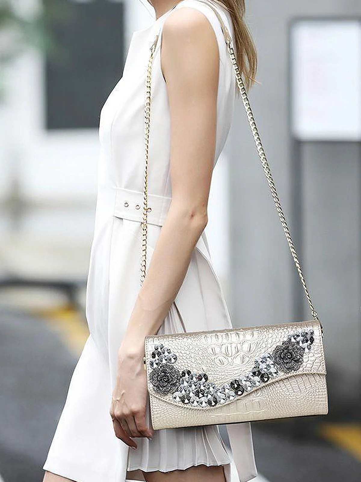 PU Elegant Clutch Square Bag