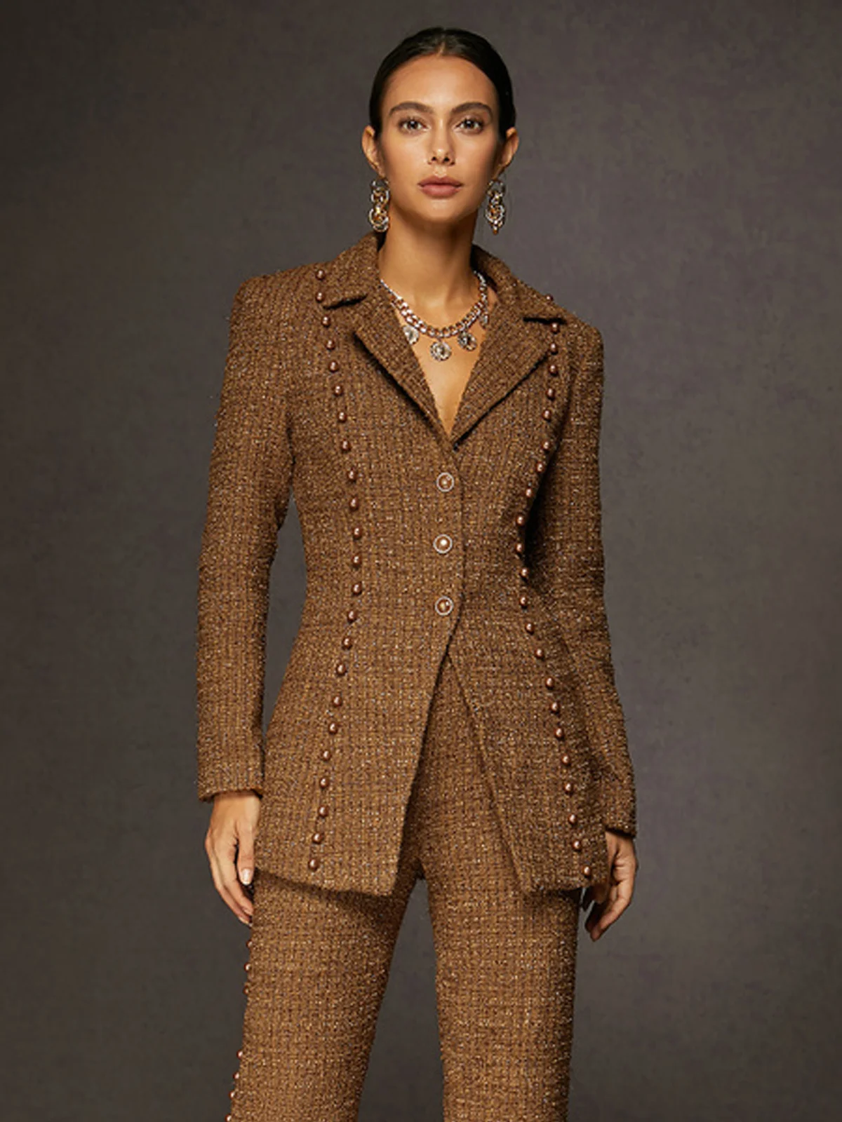 Urban Lapel Collar Tweed Blazer