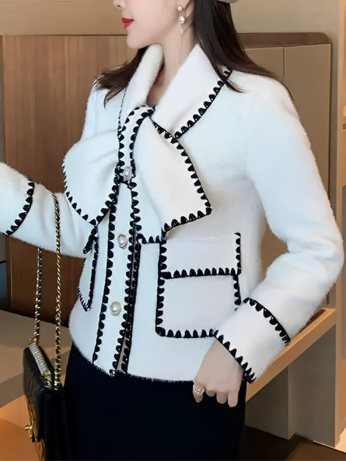 Regular Fit Color Block Elegant Others Long Sleeve Regular Sleeve Jacket