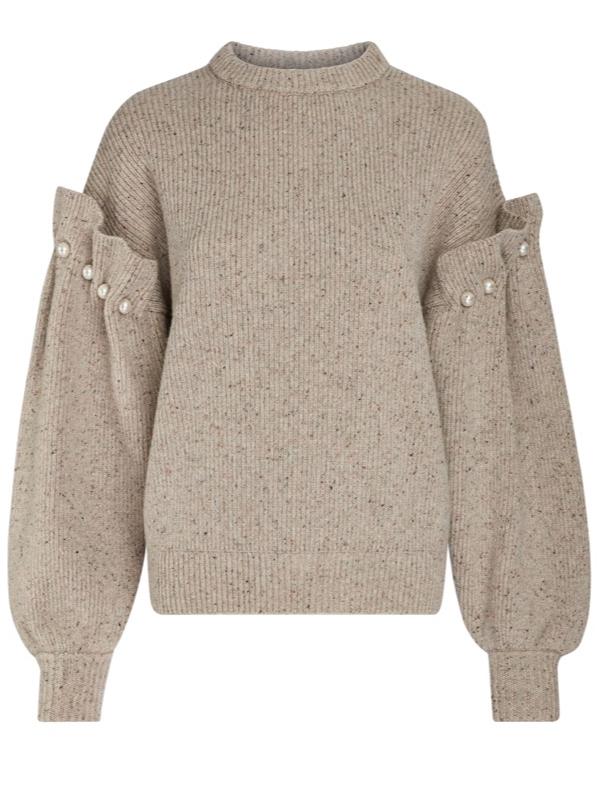 Casual Imitation Pearls Sweater