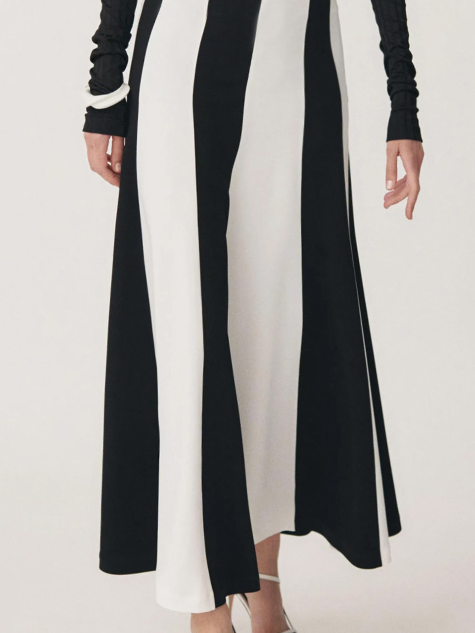 Printing Black And White Colorblock Loose Urban Skirt