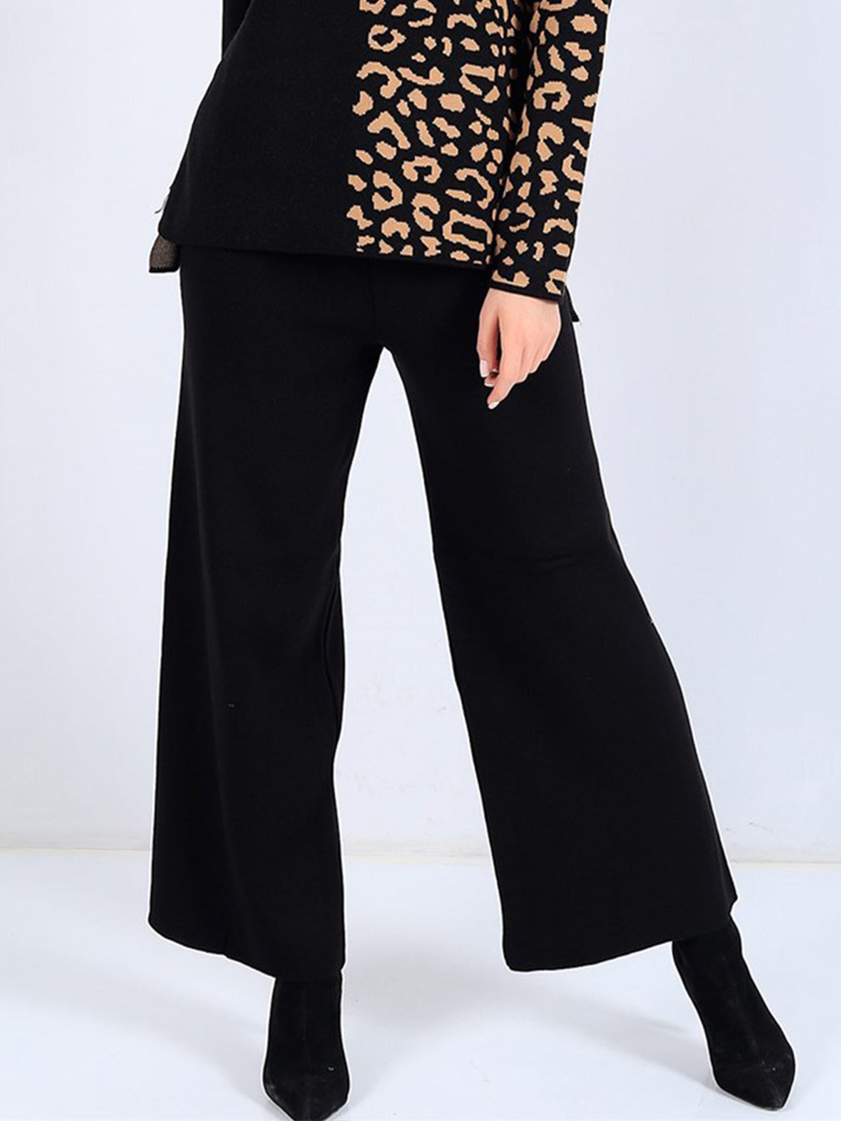 Wide leg Regular Fit Casual Sweater Pants