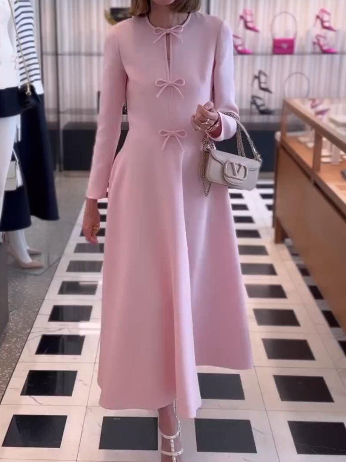 Regular Sleeve Elegant Crew Neck Long Sleeve Maxi Dress