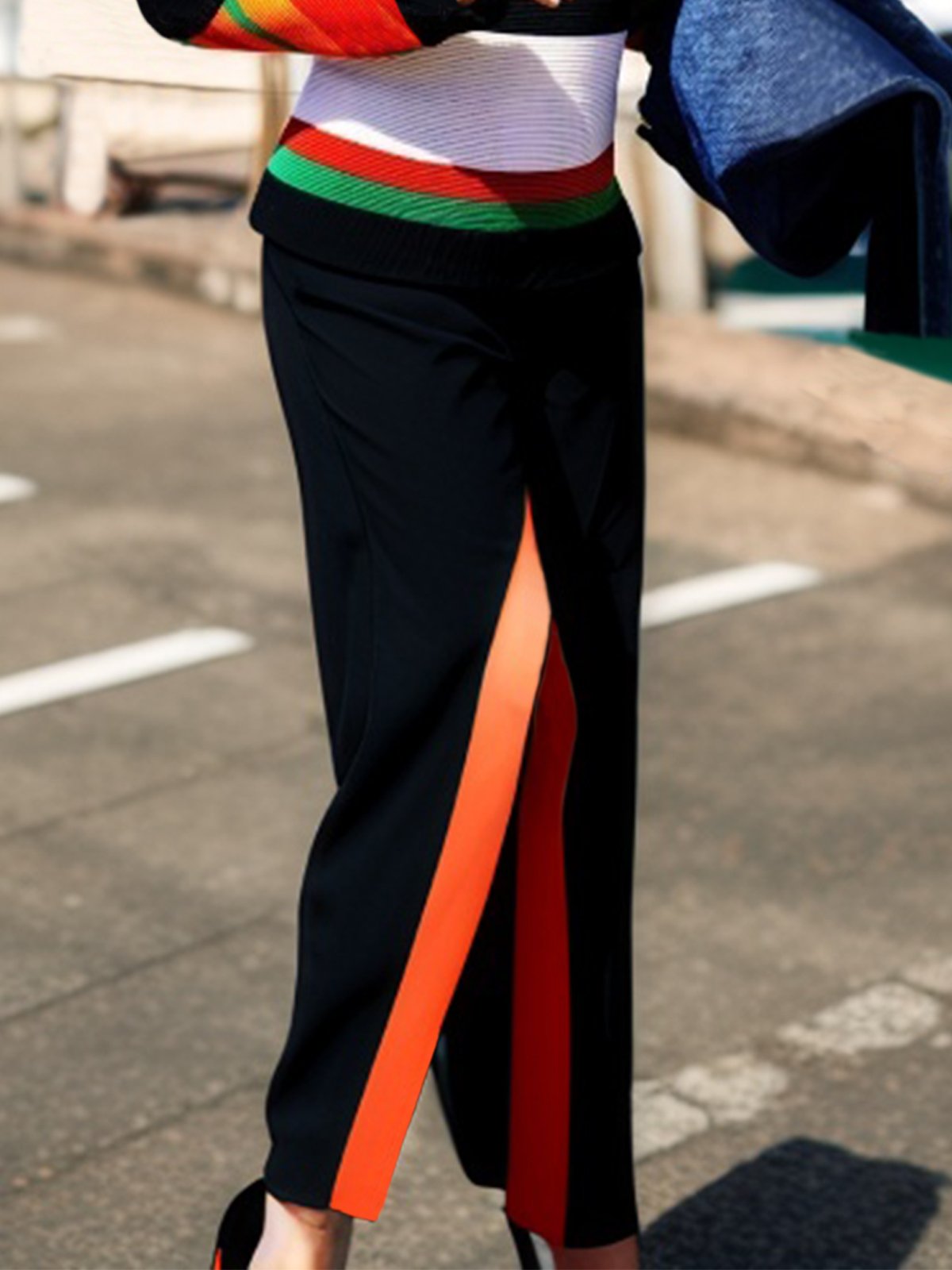 Urban Regular Fit Color Block Maxi Sweater Skirt