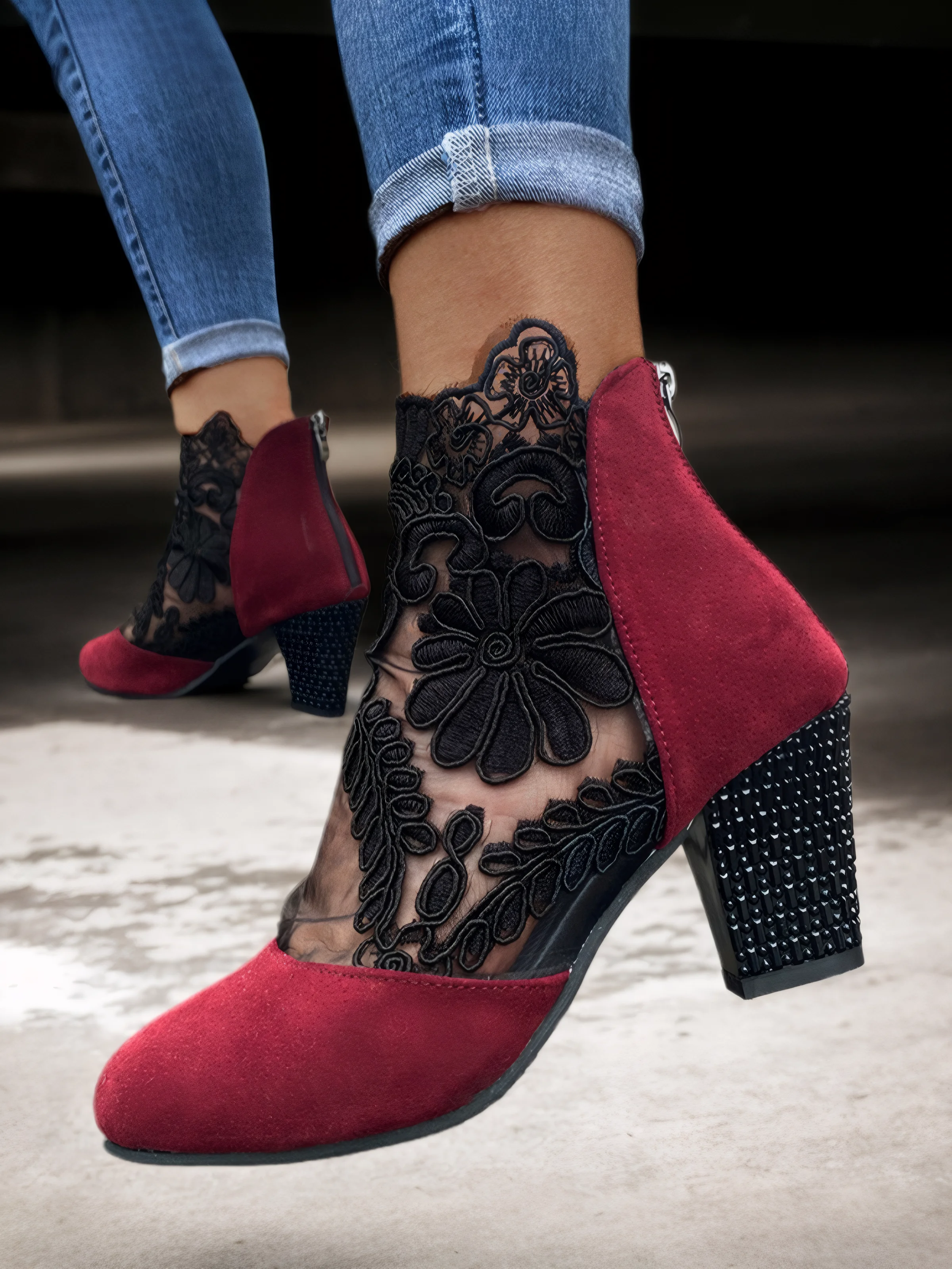 Suede Autumn Lace Fashion Boots