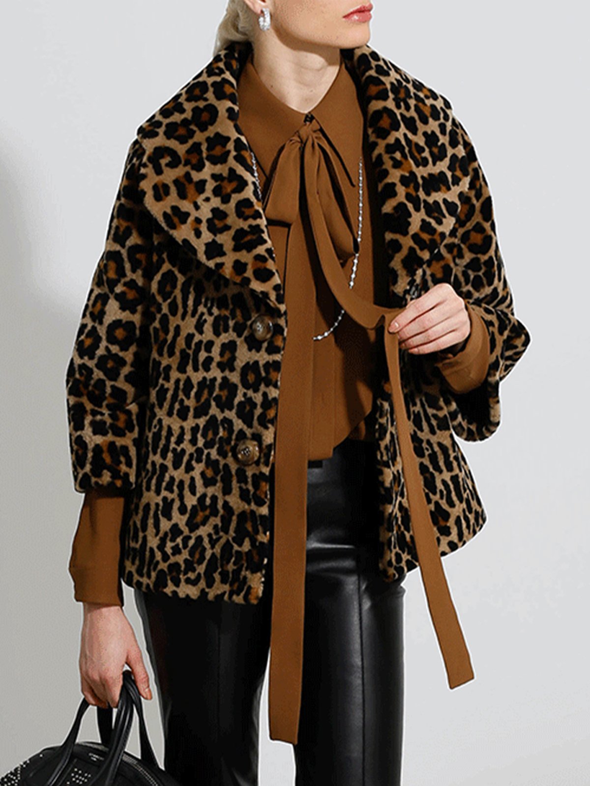 Urban Loose Shawl Collar Teddy Jacket