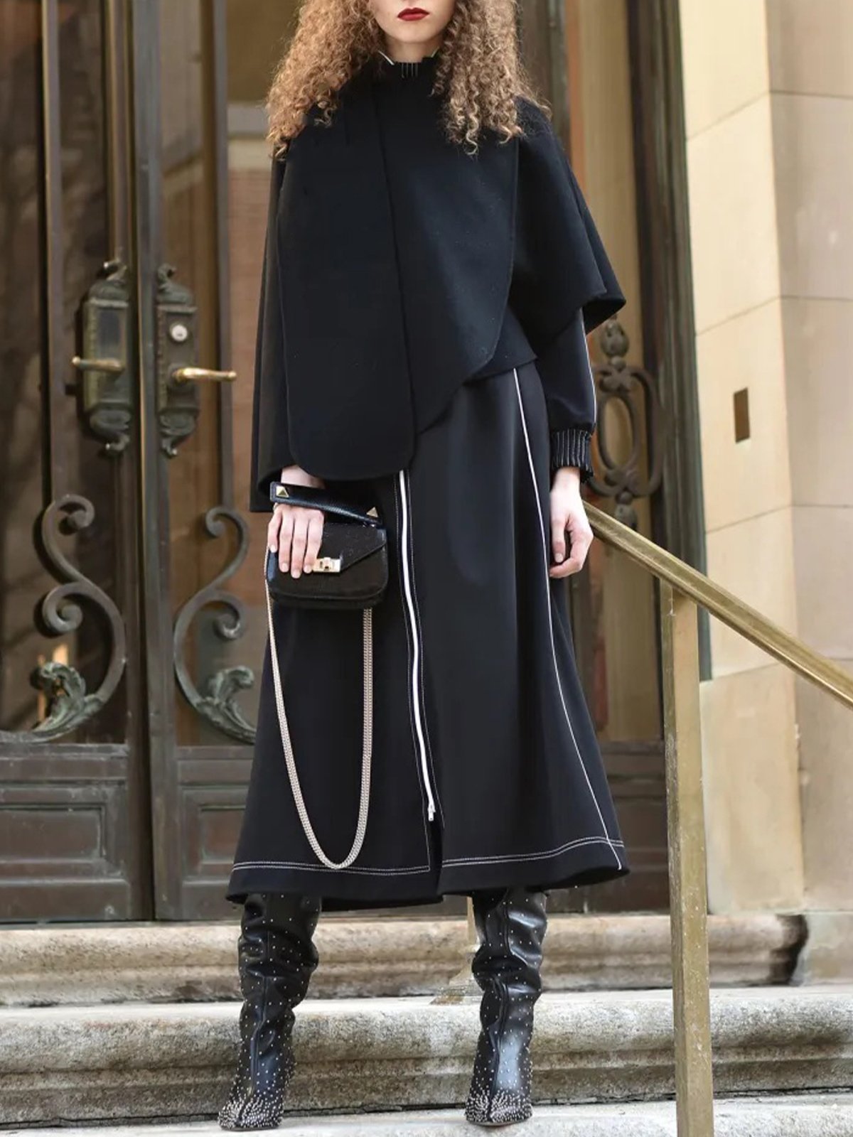 Irregular Craftsmanship Loose Plain Urban Cloak