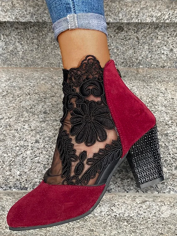 Suede Autumn Lace Fashion Boots