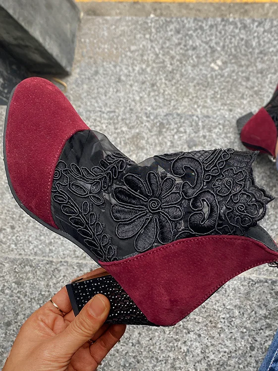 Suede Autumn Lace Fashion Boots