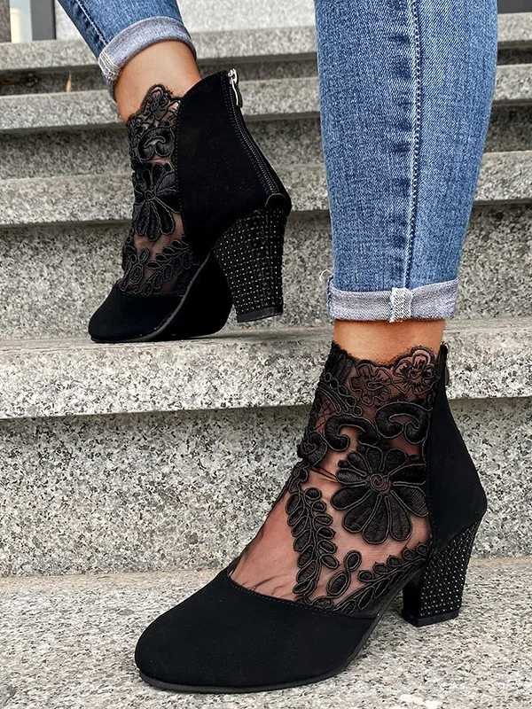 Suede Autumn Lace Fashion Boots