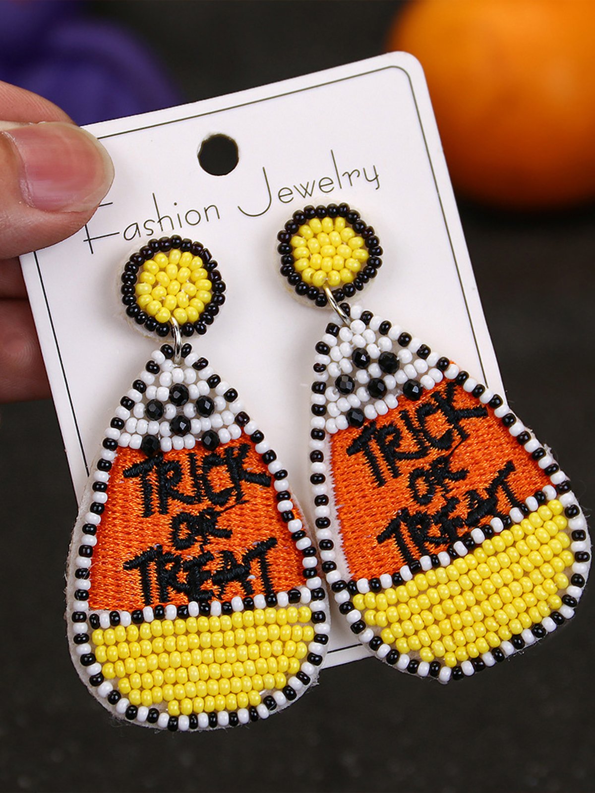 Halloween Urban Pumpkin Pattern Text Letters Dangle