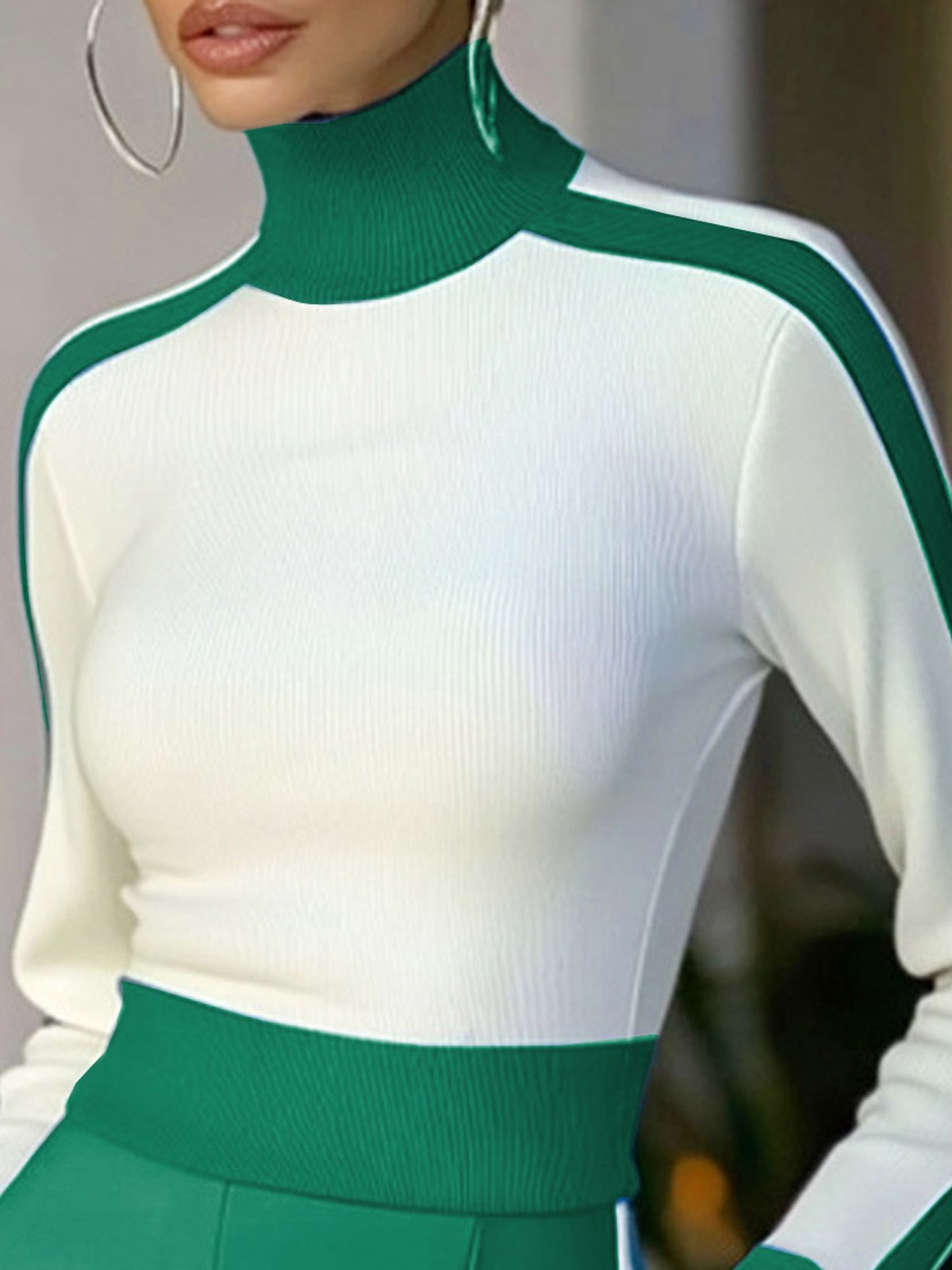 Split Joint Casual Turtleneck Sweater