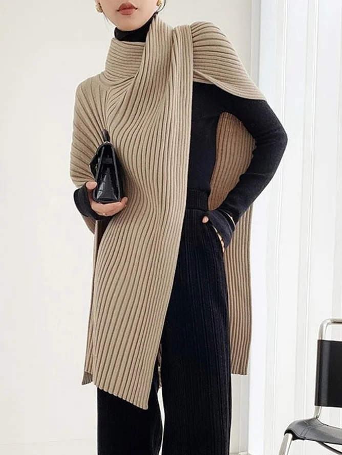 Plus Size Urban Loose Asymmetric Sweater