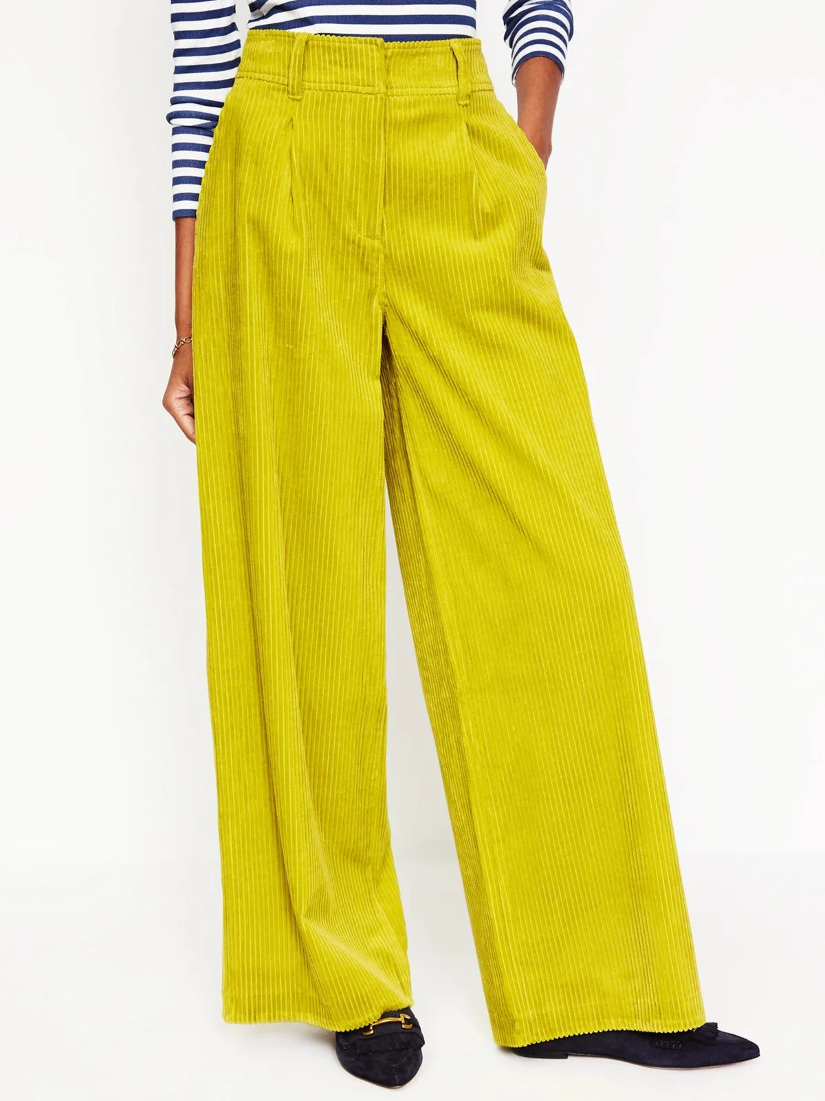 Regular Fit Corduroy Urban Fashion Wide leg Pants