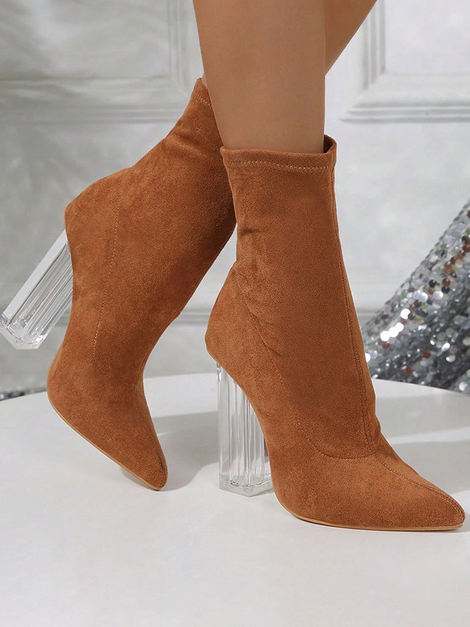 Urban Autumn Fleece Chunky Heel Boots