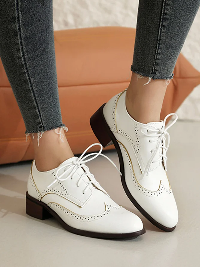 Urban All Season Contrast Stitching Pu Deep Mouth Single Shoe