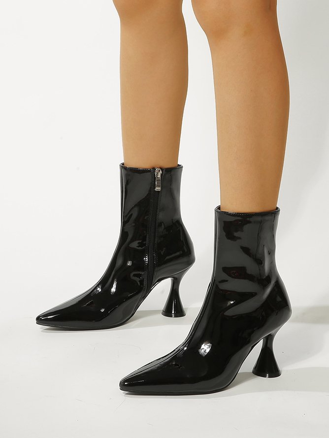 Shaped Heel Urban Pu Autumn Boots