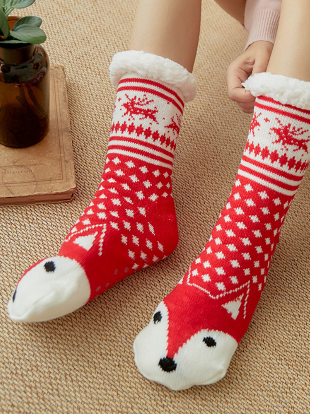 Christmas red socks