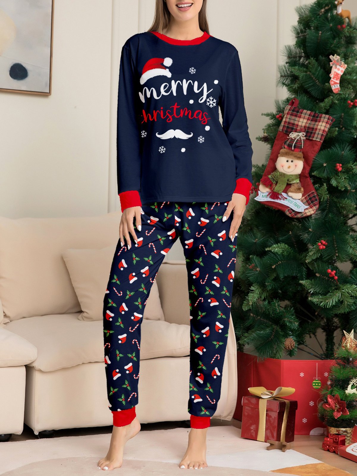 Family Christmas pajamas Matching Sets for Adults and Kids Holiday Xmas Sleepwear Set