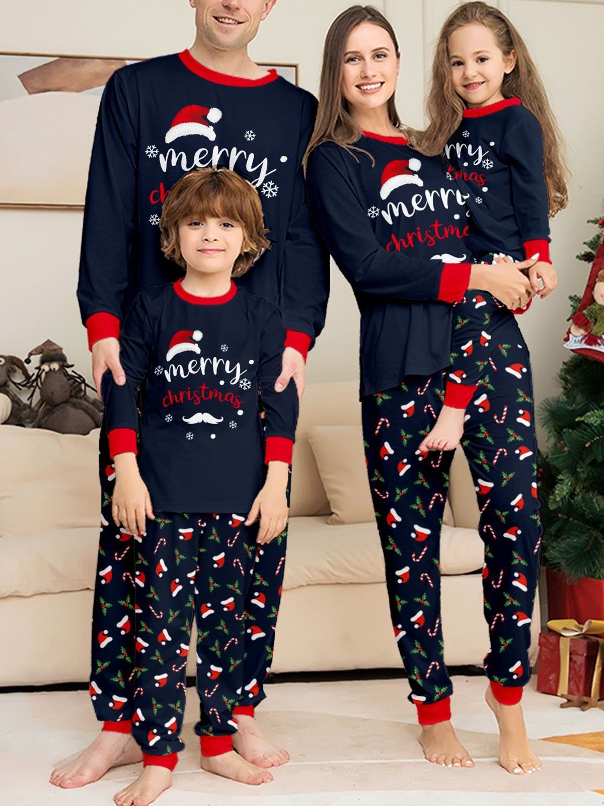 Family Christmas pajamas Matching Sets for Adults and Kids Holiday Xmas Sleepwear Set