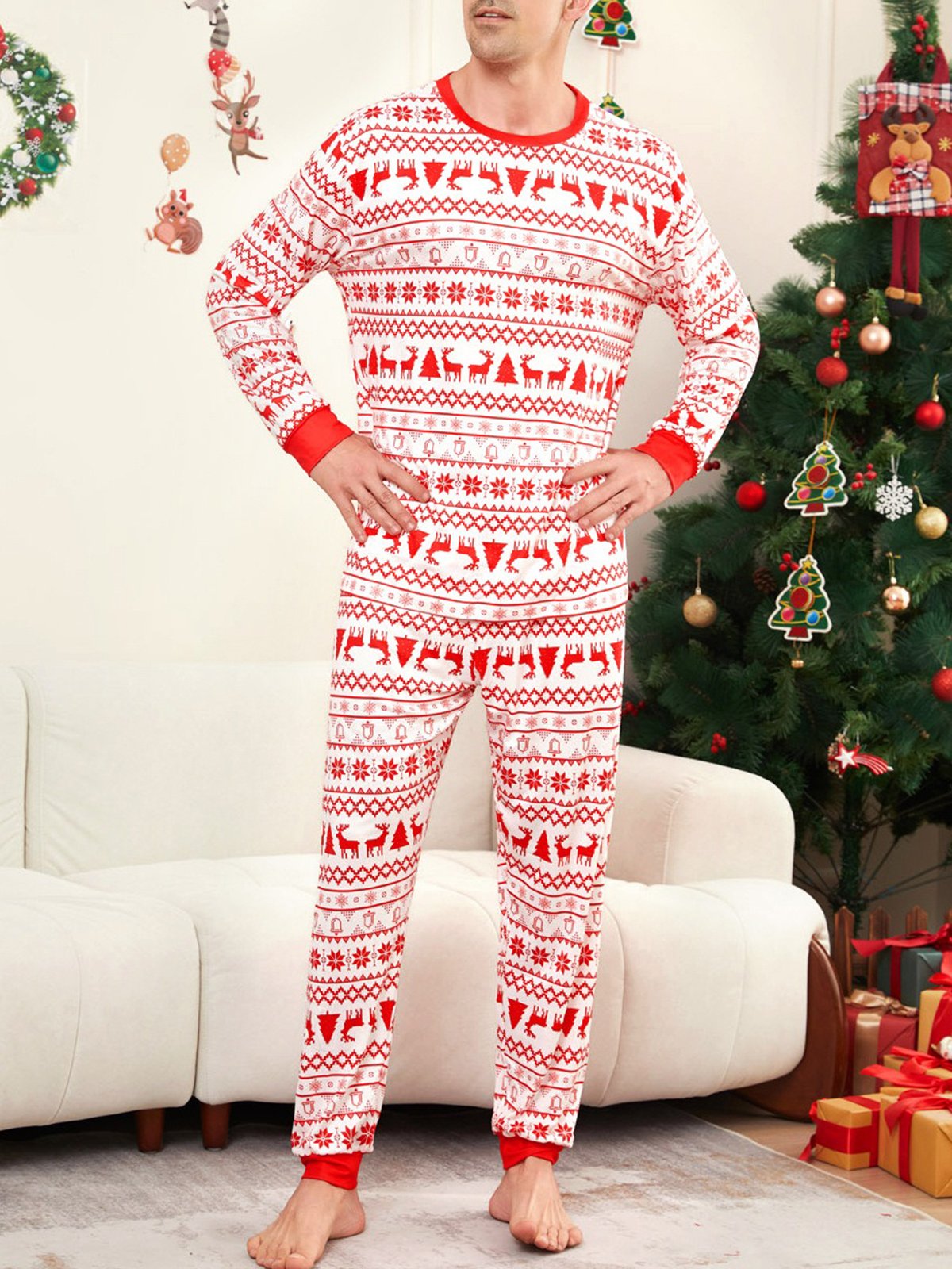 Family Christmas pajamas Matching Sets for Adults and Kids Holiday Xmas Sleepwear Set