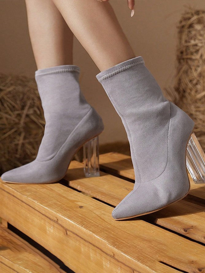 Urban Autumn Fleece Chunky Heel Boots