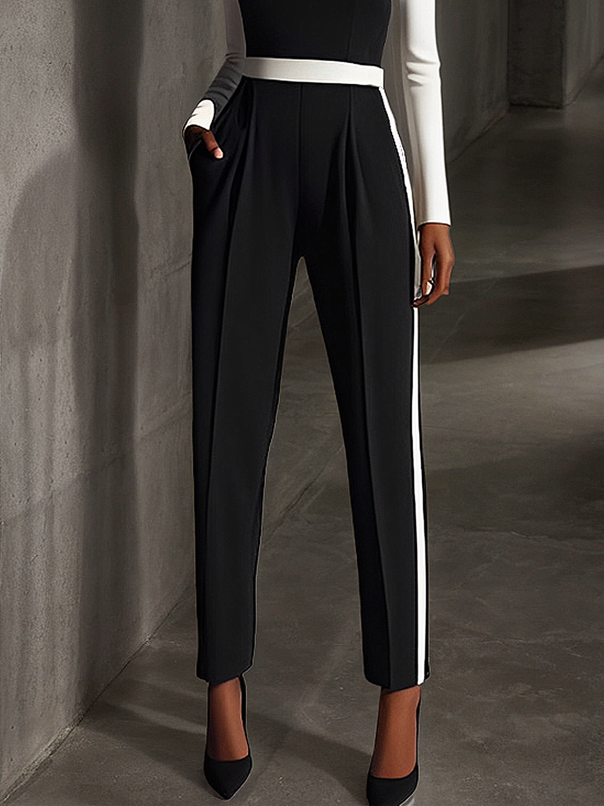 Regular Fit Color Block Urban Long Pants