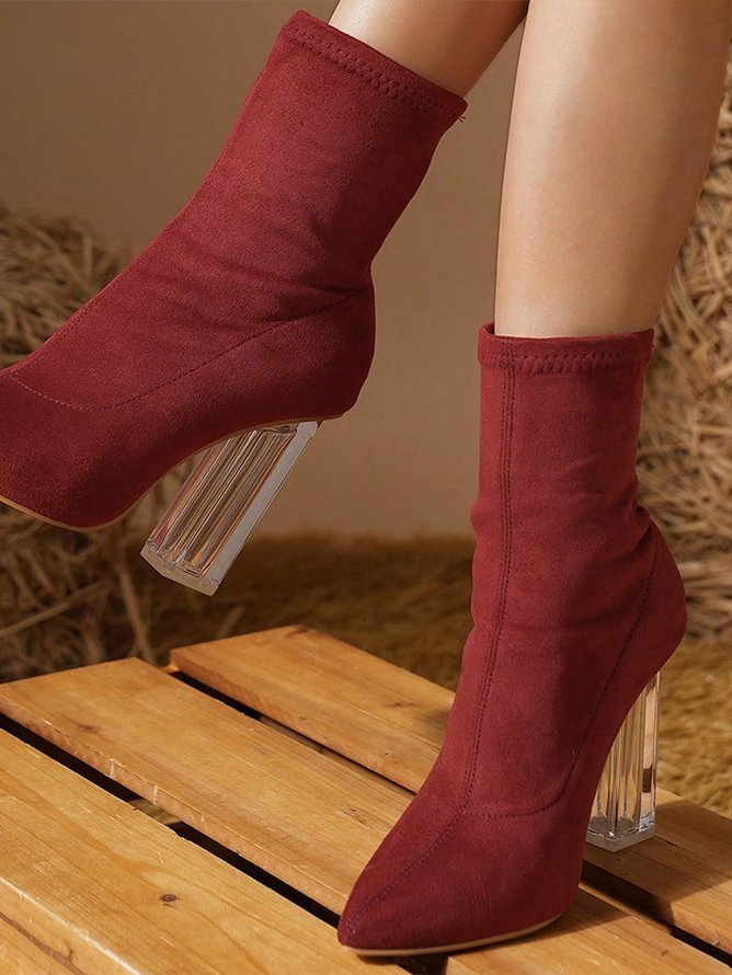 Urban Autumn Fleece Chunky Heel Boots