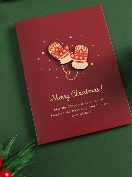 Christmas Embossing Greeting Cards With Envelopes Christmas Eve Gift Cards Holiday Blessings (1 Card With Envelope)