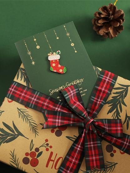 Christmas Embossing Greeting Cards With Envelopes Christmas Eve Gift Cards Holiday Blessings (1 Card With Envelope)