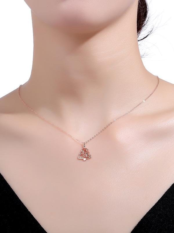 Christmas S925 Silver Zirconia Pendant Necklaces