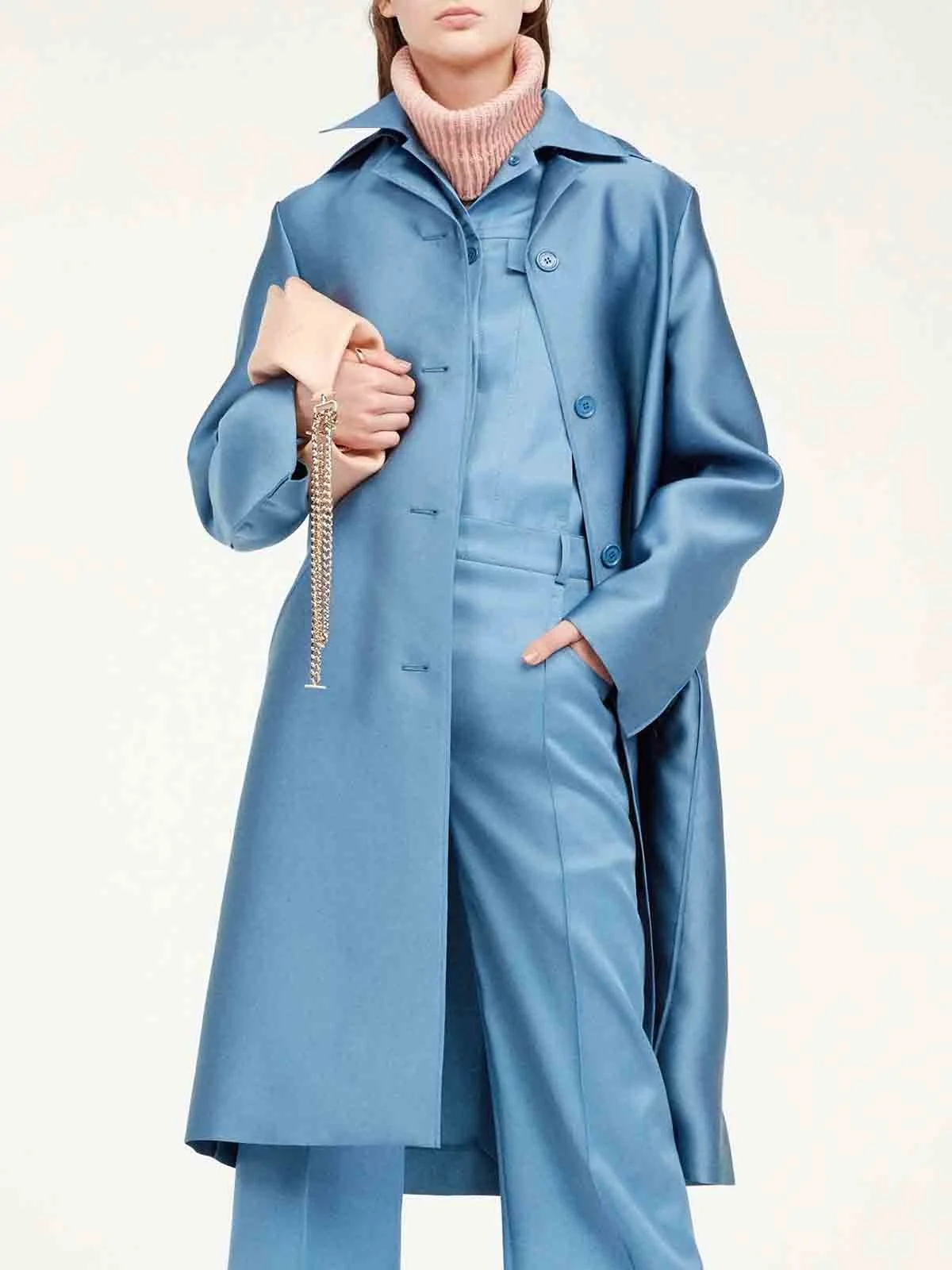 Urban Plain Regular Fit Long Sleeve Trench Coat