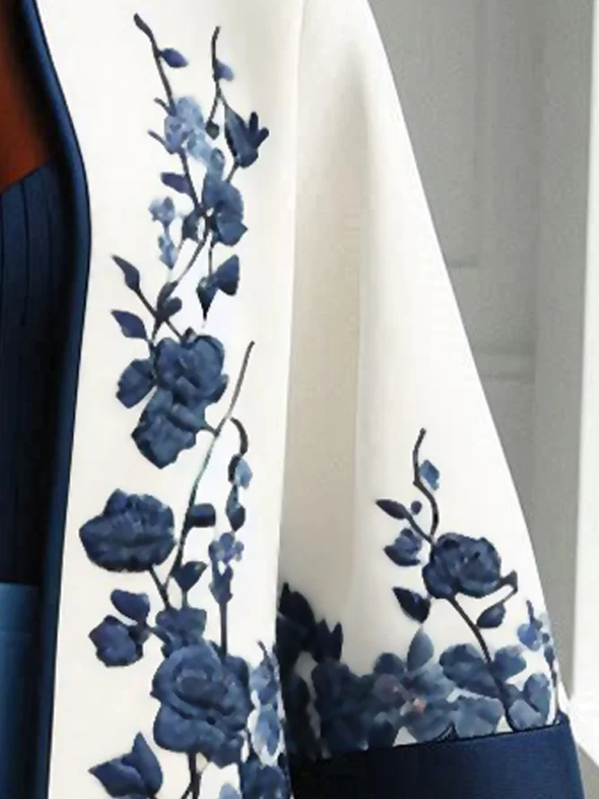 Regular Sleeve Floral Elegant Jacket