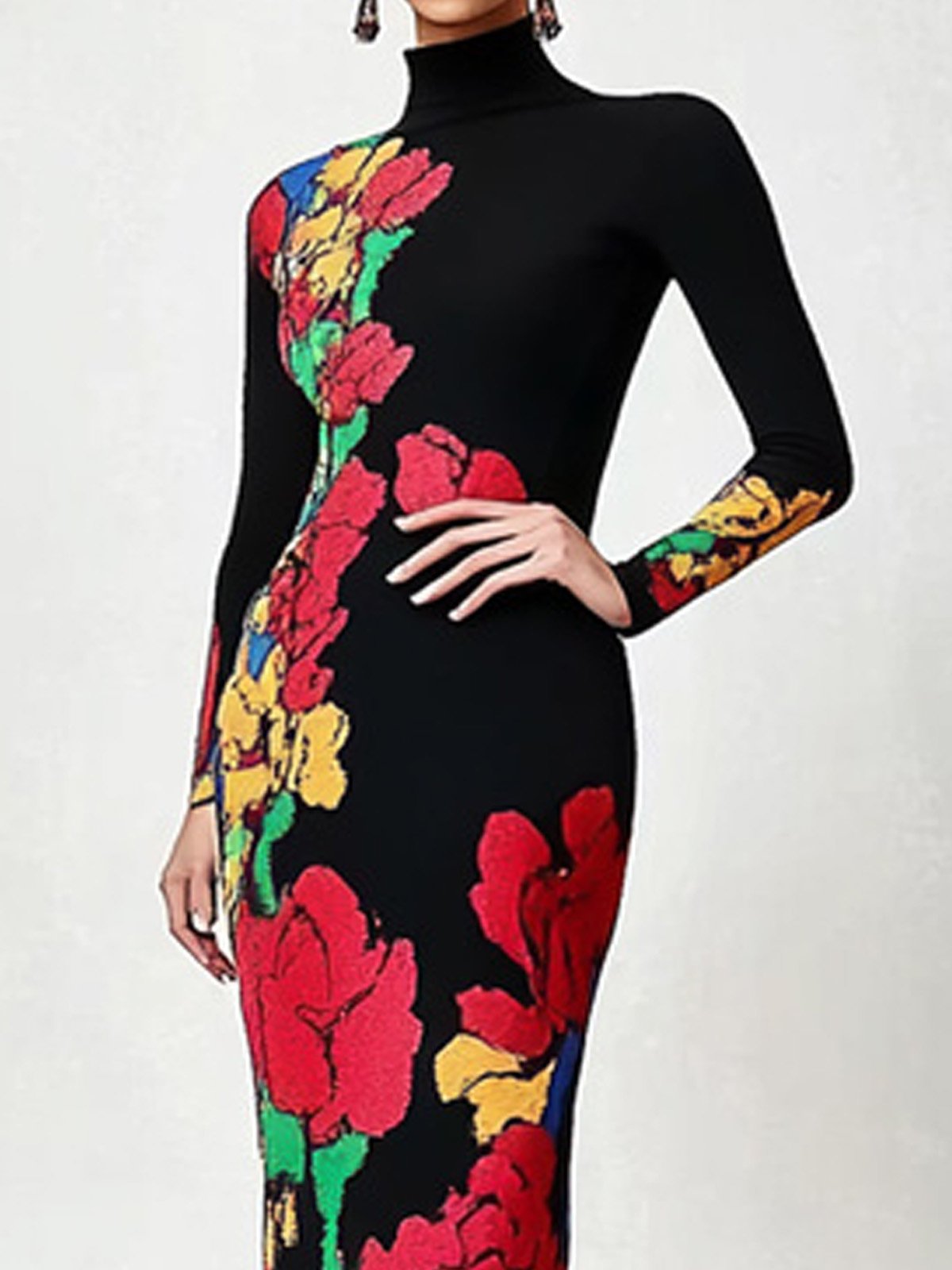 Regular Sleeve Regular Fit Printing Casual Dress