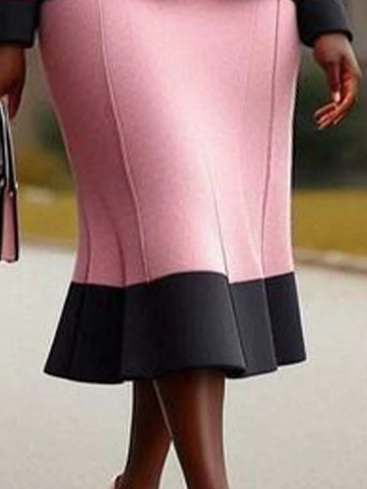 Elegant Color Block Regular Fit Skirt